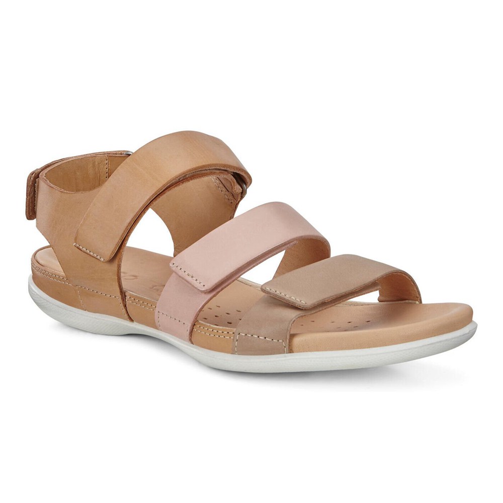Womens Sandals - ECCO Flash Flat - Brown/Pink - 3651FYBHK